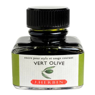 Encre traditionnelle à stylo en flacon "D" 30ml Vert olive - HERBIN