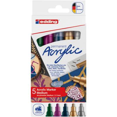 Marqueur acrylique moyen 5100 set de 5 Assortis festifs 2-3 mm