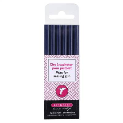 6 Batons de cire pour pistolet - bleu foncé - HERBIN