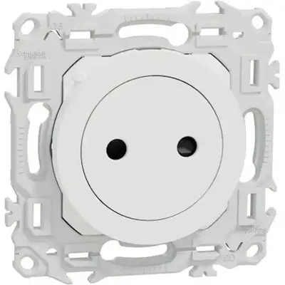Prise 2P affleurante bornes automatiques blanc craie - SCHNEIDER - S920033 - Schneider Electric