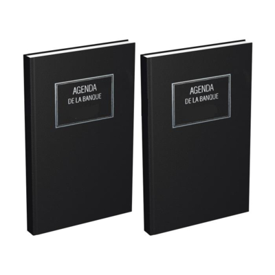Agenda Banquier Large 18 x 29 cm 2 volumes Noir