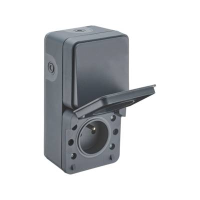 Interrupteur duo va et vient 2P+T IP55 CYKLONE - anthracite - Gedimat - DEBFLEX