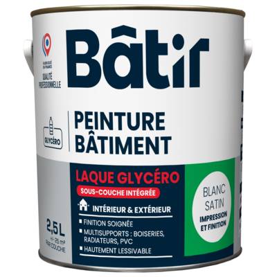 Laque satinée multisupports blanc - Gedimat - BATIR