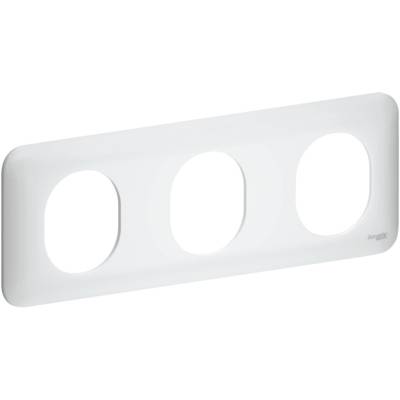 Plaque de finition S260706 - 3 postes horizontal Blanc