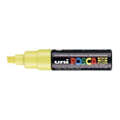 Marqueur pointe large biseautée pc8k 8mm jaune - POSCA