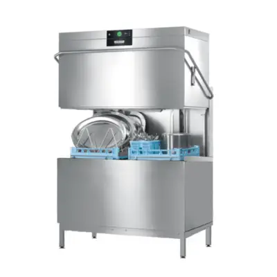 Lave-vaisselle à capot - 2 paniers 500x500mm - Surpresseur de rinçage, Pompe de vidange, Doseur de lavage, Doseur de rinçage intégrés - Relevage automatique - AUPT-10B/HL