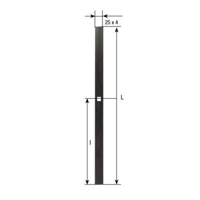 Tige plate eco 1500 mm TORBEL cataphorèse noire pour espagnolette - 0610154 - TORBEL INDUSTRIE
