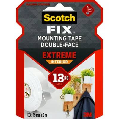 Adhésif double face extrême intérieur blanc - 5mx19mm - Gedimat - 3M SCOTCH