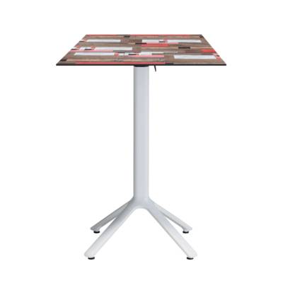 Mange-debout rabattable pied blanc 60x60cm redden wood - terrasse - RestooTab