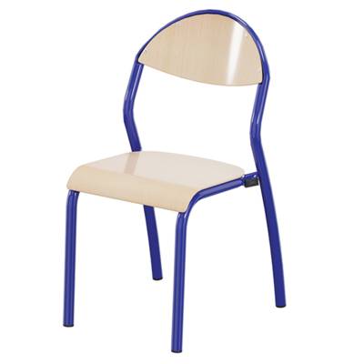 Chaise NUAGE assise et dossier bois Blueprotech® piètement époxy - T3 - Bleu RAL 5002 - MOBIDECOR