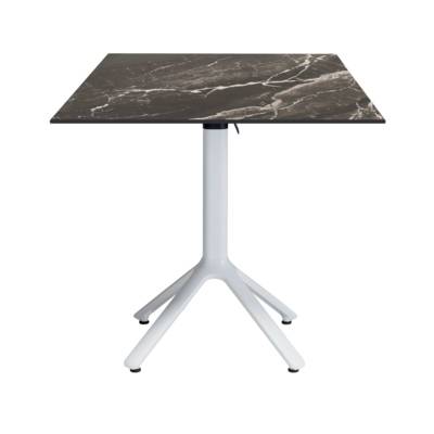 Table rabattable pied blanc 70x70cm marbre royal - terrasse - RestooTab