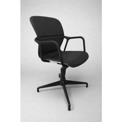 Fauteuil KEYN noir 4 pieds reconditionné - Herman MILLER