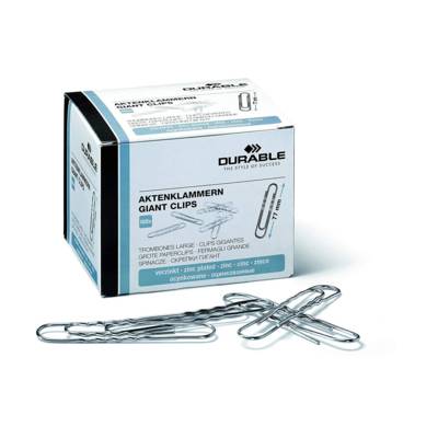 Boite de 100 Trombones Ondulés zinguées 77 mm - DURABLE
