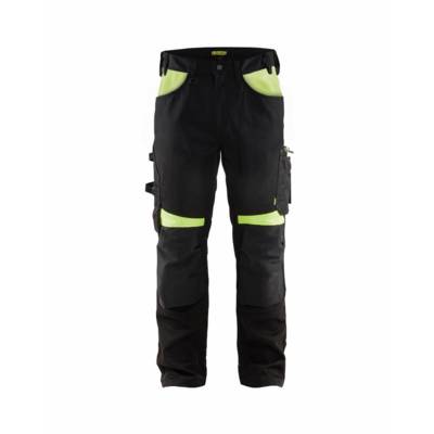 Pantalon artisan BLAKLADER Sans poches flottantes T.40 - NOIR/JAUNE FLUO - 155618609933-40 - BLAKLADER WORKWEAR