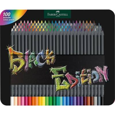 Boîte Métal de 100 Crayons de Couleur Black Edition