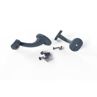 Support main courante aluminium gris foncé - Ø 40 mm - 2 pièces - Gedimat