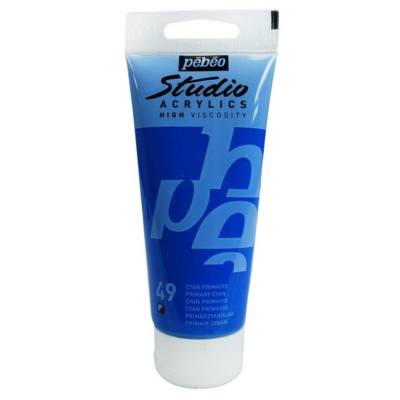 Peinture Studio Acrylique Tube Cyan Primaire 100 ml - PÉBÉO