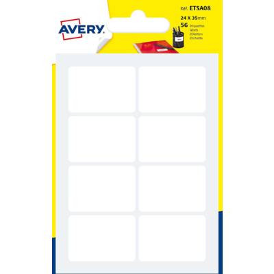 Sachet de 56 étiquettes blanches permanentes Ecriture manuelle 24X35 mm