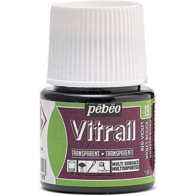Flacon 45ml peinture VITRAIL transparent Violet Rouge - PÉBÉO