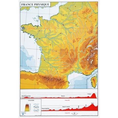 Cartes de géographie France physique parlante / muette