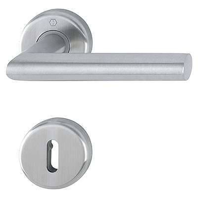 Ensemble de poignées sur rosaces UTRECHT inox clé L 36 - Gedimat