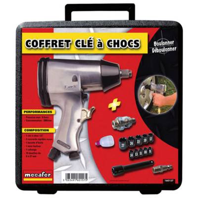 Clé à choc 1/2 avec accessoires en coffret - Gedimat - MECAFER