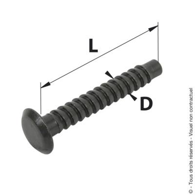 Vis pentures sécurité noir D7 45mm - boîte de 20 pièces - Gedimat - AFBAT