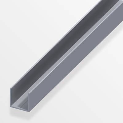 Profilé U en aluminium brut long.2,50m larg.15,5mm haut.15,5mm - Gedimat - ALFER ALUMINIUM