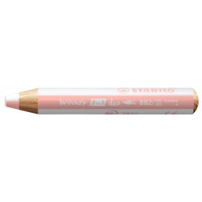 Crayon multi-talents  woody 3 in 1 duo blanc-abricot