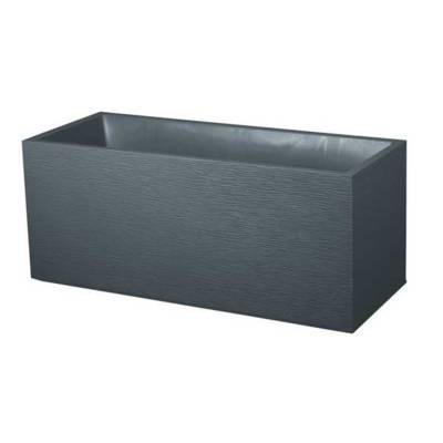 Jardinière muret rectangle GRAPHIT - 99,5 x 39,5 x 60 cm - gris anthracite - Gedimat