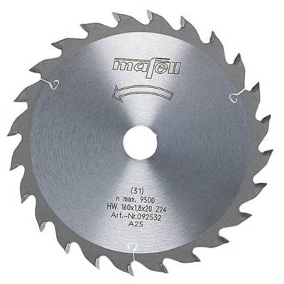 Lame de scie au carbure HM MAFELL 24 dents denture alternée 160x1.2 / 1.8x20 mm - 92533 - Maxoutil