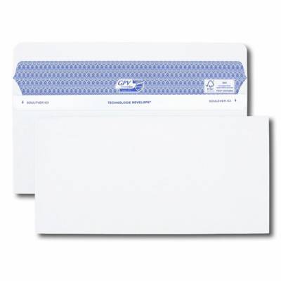 Boîte de 100 enveloppes blanches DL+ 112x225 90 g/m² Secure®