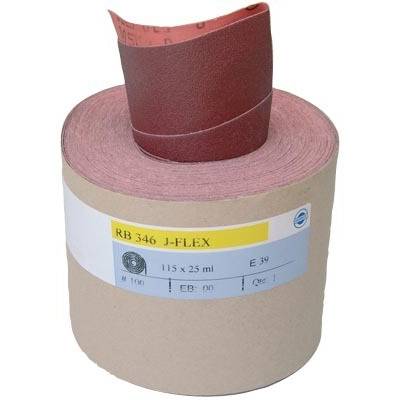 Rouleau toile abrasive HERMES Rb 346 J-flex - grain 100 - 115x25m - 6154489 - HERMES ABRASIFS SA
