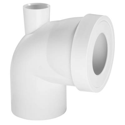 Pipe rigide courte coudée mâle Ø100 mm + piquage femelle Ø40 mm - Gedimat - WIRQUIN