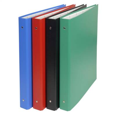 Classeur rembordé PVC 4 anneaux 30mm - A4 maxi 24x32cm - Coloris Aléatoire