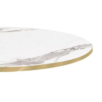 Plateau de table Ø80cm Marbre Blanc & laiton - RestooTab