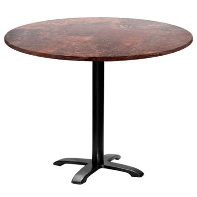 Table pied noir Ø110cm rouille roc - intérieur - RestooTab