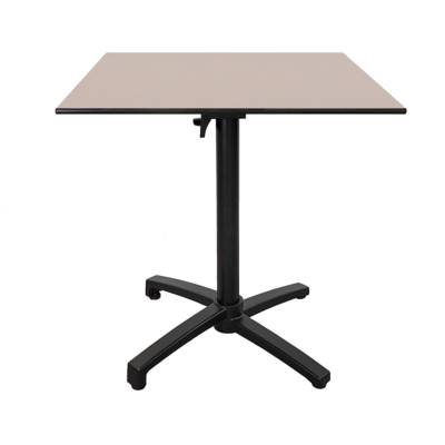 Table pliante 70x70cm beige coquille mat - terrasse - RestooTab