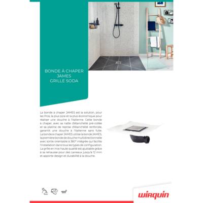 Bonde douche à maçonner sortie orientable à 360°- inox brossé - Gedimat - WIRQUIN
