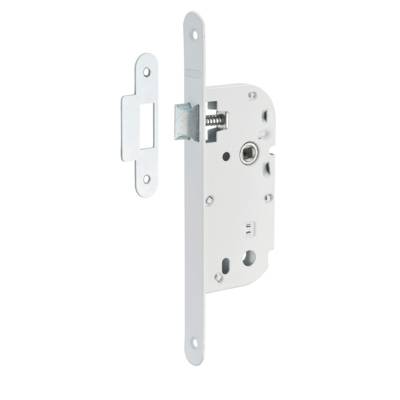 Serrure éco bec de cane réversible époxy blanc axe 40mm - Gedimat - THIRARD
