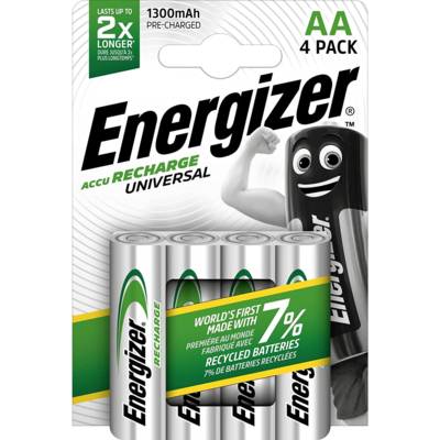 Etui de 4 piles rechargeables Universal HR6 AA 1300mAh