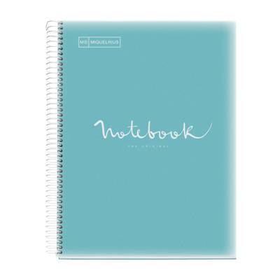 Cahier A4 Carnet Emotions 80 Feuilles 90 g/m² Séyès Spirale Perforation 4 trous, Bleu ciel