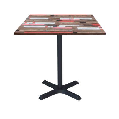 Table pied noir 70x70cm redden wood - intérieur - RestooTab