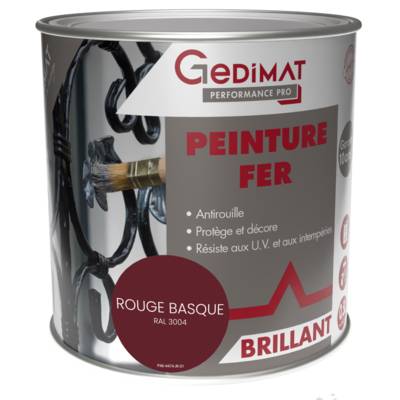 Peinture fer rouge basque - pot de 0.5 litres - Gedimat