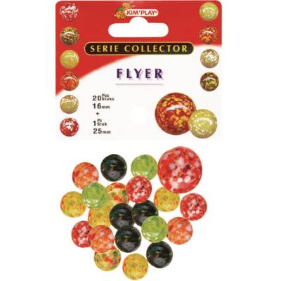 Sachet de 20 billes 16 mm et 1 calot 25 mm FLYER coleurs assorties
