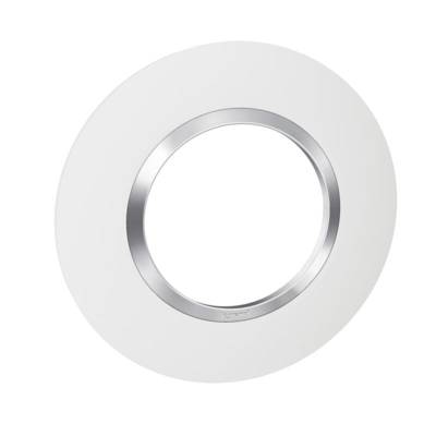 Plaque ronde DOOXIE 1 poste blanc avec effet chrome - Gedimat - LEGRAND