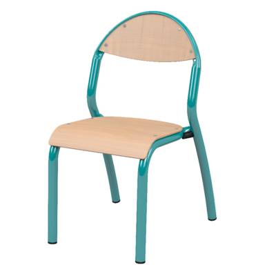 Chaise NUAGE assise et dossier bois Blueprotech® piètement époxy - T2 - Bleu des îles RAL 5018 - Mobidecor