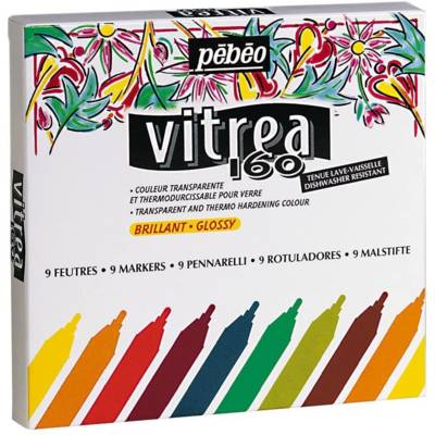 Etui de 9 Feutres Vitréa 160 pour Verre Brillant - PÉBÉO