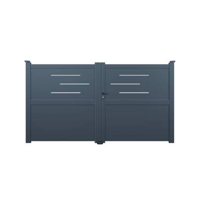 Portail battant BONY alu gris anthracite structuré - Gedimat - GARDEN GATE