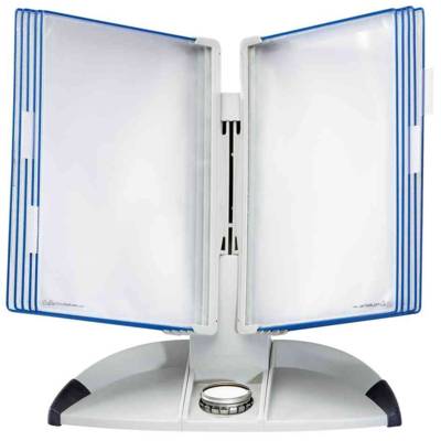 Pupitre TDisplay  DESIGN Gris avec 10 pochettes PP transparentes Bleu